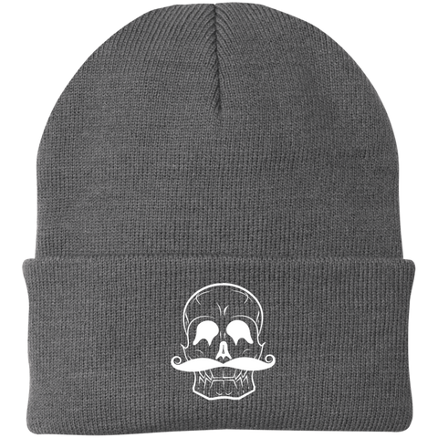 Invest In Living Artists™ Skull Knit Cap with White Embroidery