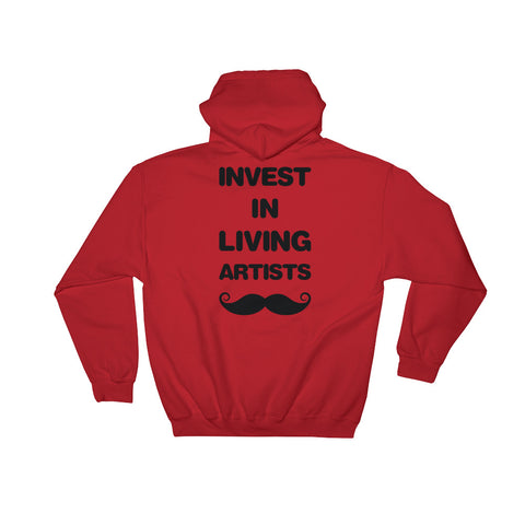 Invest In Living Artists™ Unisex Hooded Sweatshirt - With Black Print on Back