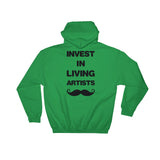 Invest In Living Artists™ Unisex Hooded Sweatshirt - With Black Print on Back