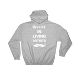 Invest In Living Artists™ Unisex Hooded Sweatshirt - With White Print on Back