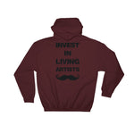 Invest In Living Artists™ Unisex Hooded Sweatshirt - With Black Print on Back